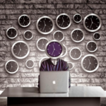 man clock on head work-life balance